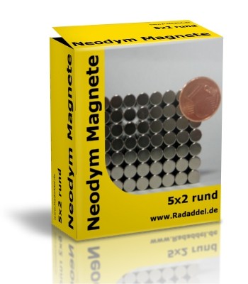 10 Neodym Magnete rund 5 x 2 mm